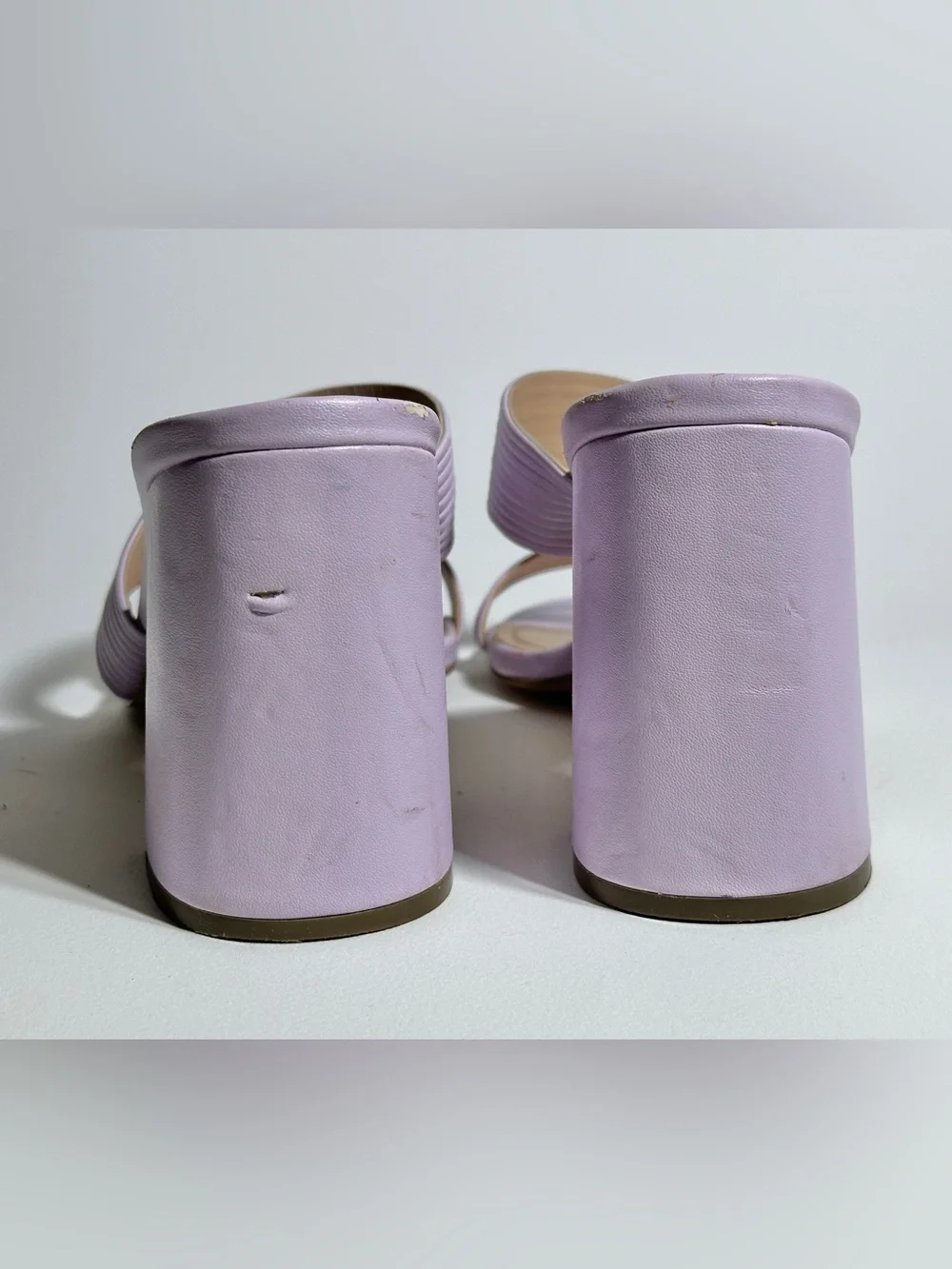 Charles By Charles David Lilac Ribbed Strap Slide Mules